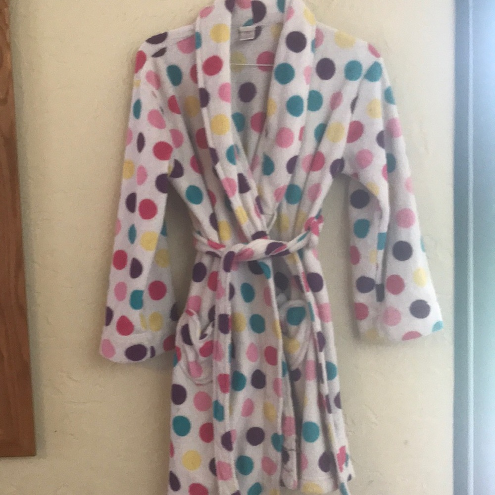 Teen polka dot bath robe